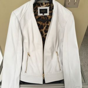 Landry white leather jacket